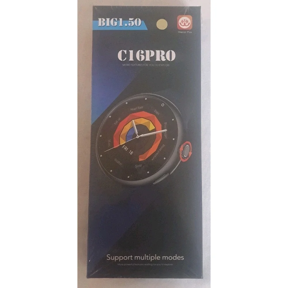C16 Pro Smart Watch Fitness Tracker Heart Rate Sleep Bluetooth Waterproof NIB